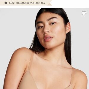 Women's Tan beige Victoria secret pink padded bra 32D